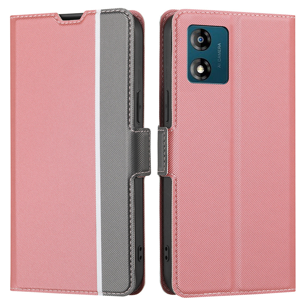 For Motorola Moto E13 4G Anti-drop Cover Twill Texture Stand Flip Leather Phone Case with Card Slots For Motorola Moto E13 4G Anti-drop Cover Twill Texture Stand Flip Leather Phone Case with Card Slots